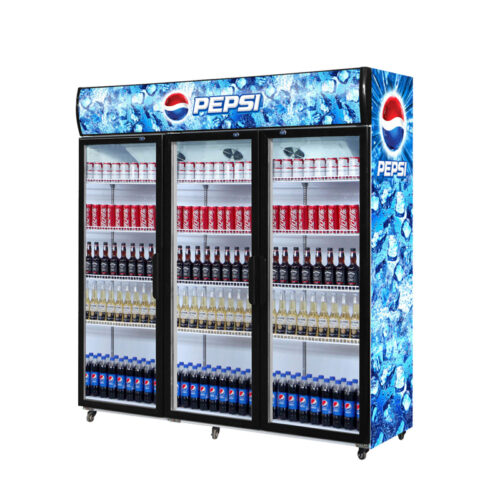 1200L Upright Triple Glass Door Refrigerator