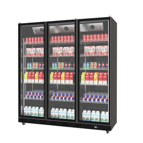 Three-door commercial glass door wine and beverage freezer