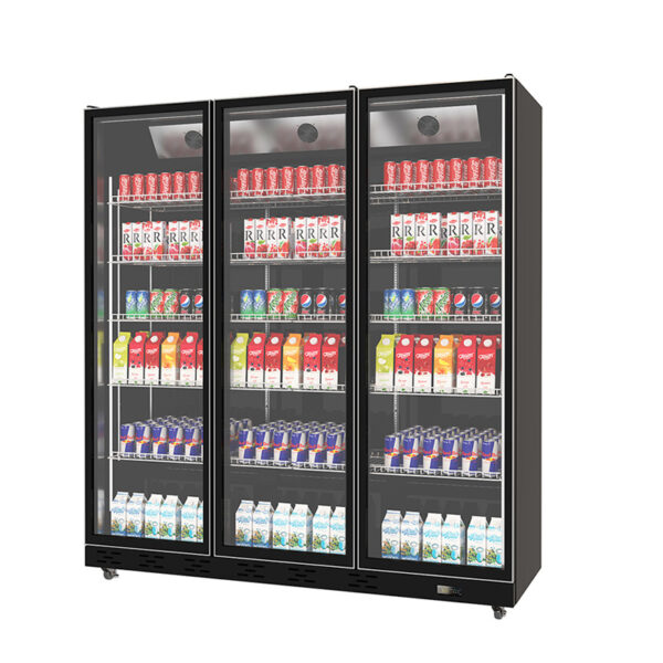 Three-door commercial glass door wine and beverage freezer