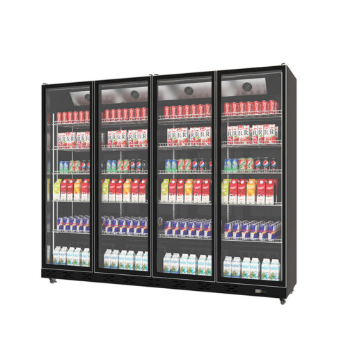 Four-door commercial glass door wine and beverage freezer