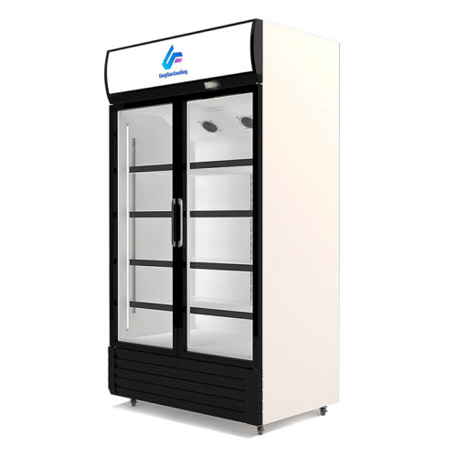 530L Supermarket Counter Double-Door Vertical Glass Refrigerator