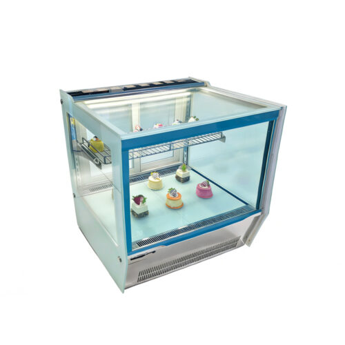Glass Refrigerated Cake Showcase Cabinet Marble Base for Bakery and Dessert Display