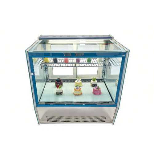 Curved Glass Countertop Refrigerated Cake Showcase with Full View Display Cooling for Bakery Cake Dessert Display