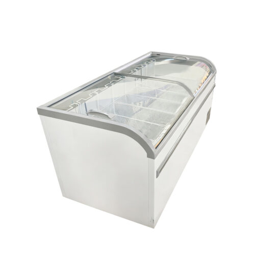 Sliding Curved Glass Door Commercial Chest Freezer Deep Freezer for Ice Cream Display