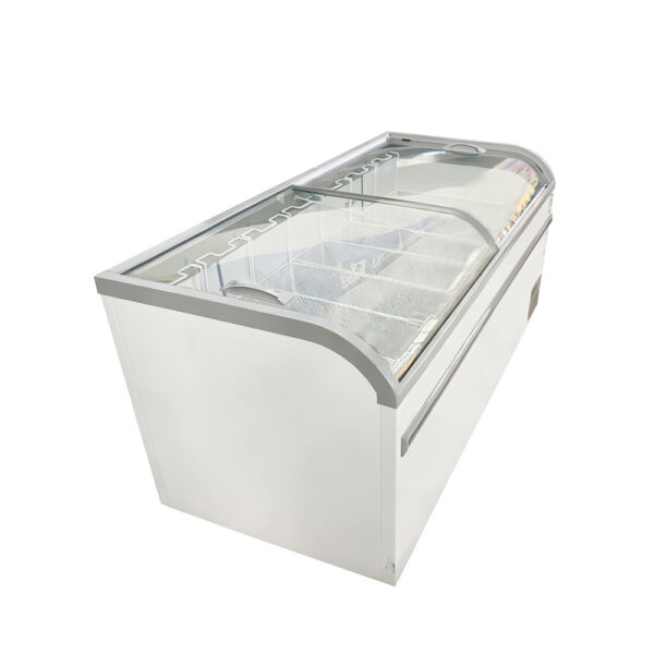 Sliding Curved Glass Door Commercial Chest Freezer Deep Freezer for Ice Cream Display