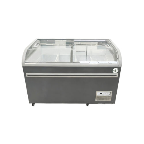 Chest Deep Freezer Commercial Curved Sliding Glass Door Ice Cream Display Freezer