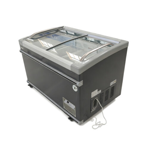 Commercial Chest Freezer with Curved Glass Sliding Door Deep Freezer for Ice Cream Display
