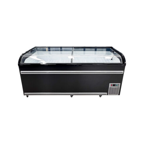 Ice Cream Chest Freezer Commercial Sliding Glass Door with Curved Glass Display for Supermarket
