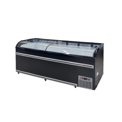 Commercial Freezer with Sliding & Curved Glass Display Ice Cream Chest Freezer