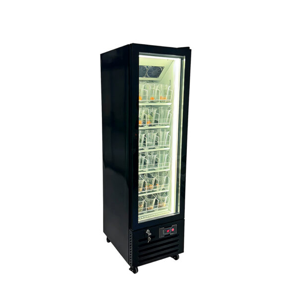 Single Door Morandi Color Air-Cooled Refrigerated Display Beverage Cooler with Double Tempered Glass for Fresh Drink Storage