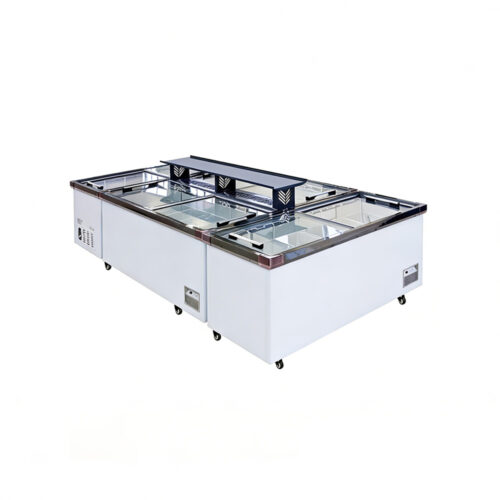 Commercial Refrigeration Equipment Glass Door Island Freezer Supermarket Horizontal Combined Type Freezer