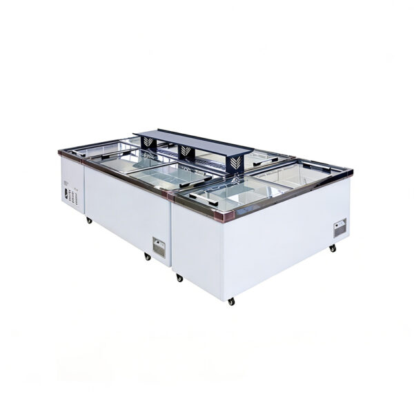 Commercial Refrigeration Equipment Glass Door Island Freezer Supermarket Horizontal Combined Type Freezer