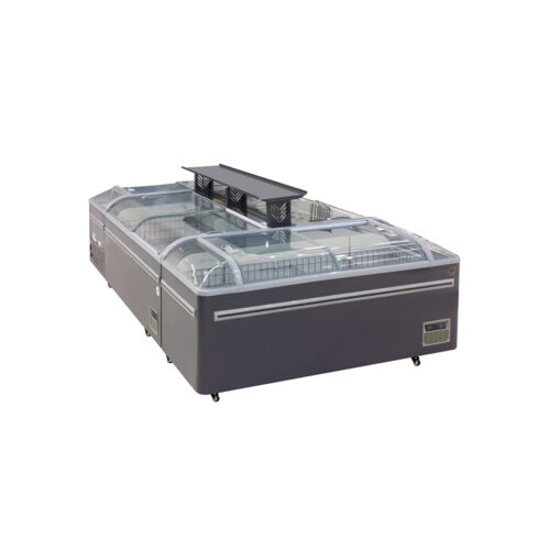 Commercial Glass Door Island Freezer Supermarket Horizontal Combined Type Refrigeration Equipment Freezer
