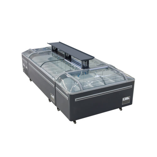 Commercial Refrigeration Equipment Glass Door Supermarket Island Freezer Horizontal Combined Type Freezer