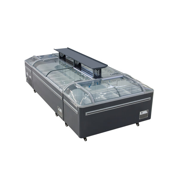 Commercial Refrigeration Equipment Glass Door Supermarket Island Freezer Horizontal Combined Type Freezer