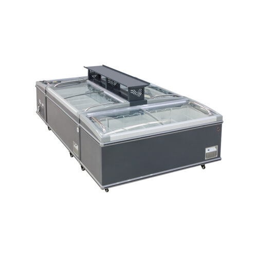 Horizontal Combined Type Freezer Commercial Glass Door Island Freezer Refrigeration Equipment for Supermarket