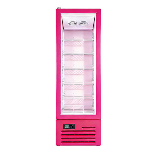 Commercial Glass Upright Beverage Display Refrigerator for Retail Drink Display with LED Lighting and Digital Control Showcase
