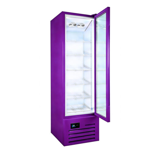 Commercial Upright Freezer Beverage Cooler with Double Glass Door Air Cooling Mode for Supermarket Beverages
