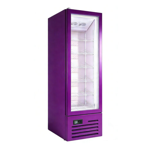 Wholesale Commercial Air-Cooled Double Glass Door Upright Refrigerator Showcase Digital Temperature Control LED Lighting