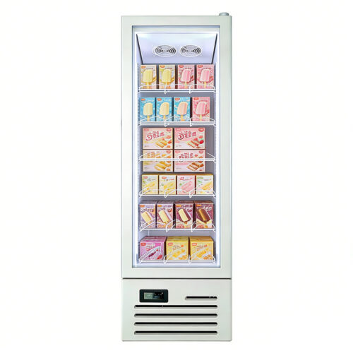 Single Door Morandi Color Air-Cooled Refrigerated Display Beverage Cooler with Double Tempered Glass for Fresh Drink Storage