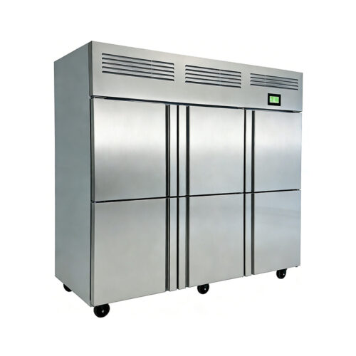 Commercial Four Door Stainless Steel Upright Freezer Digital Control Refrigerator Hotel Kitchen Dual Temperature Refrigerator
