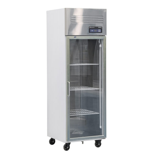 One Door Stainless Steel Upright Freezer Digital Control Refrigerator Hotel Kitchen Dual Temperature Refrigerator