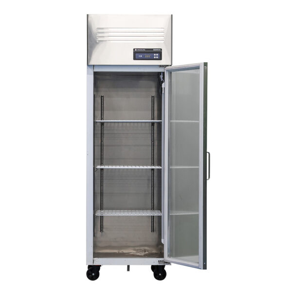 Stainless Steel Commercial One Door Upright Freezer Digital Control Dual Temperature Refrigerator Hotel Kitchen