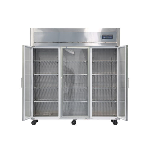 Digital Control Commercial Three Door Upright Freezer Stainless Steel Dual Temperature Refrigerator Hotel Kitchen