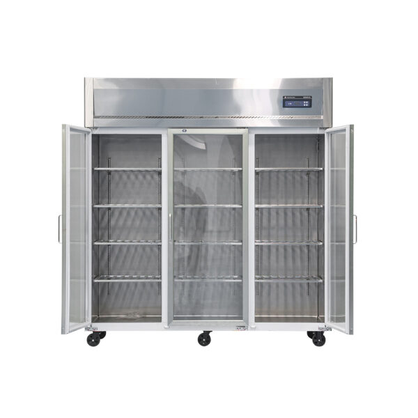 Digital Control Commercial Three Door Upright Freezer Stainless Steel Dual Temperature Refrigerator Hotel Kitchen