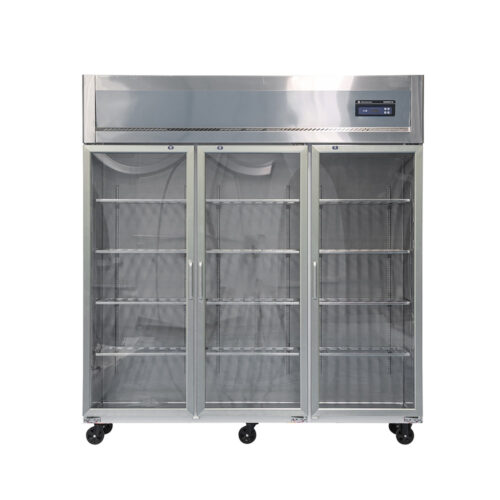 Commercial Three Door Upright Freezer Digital Control Stainless Steel Dual Temperature Refrigerator for Hotel Kitchen