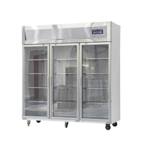 Commercial Three Door Upright Freezer Stainless Steel Digital Control Dual Temperature Refrigerator for Hotel Kitchen